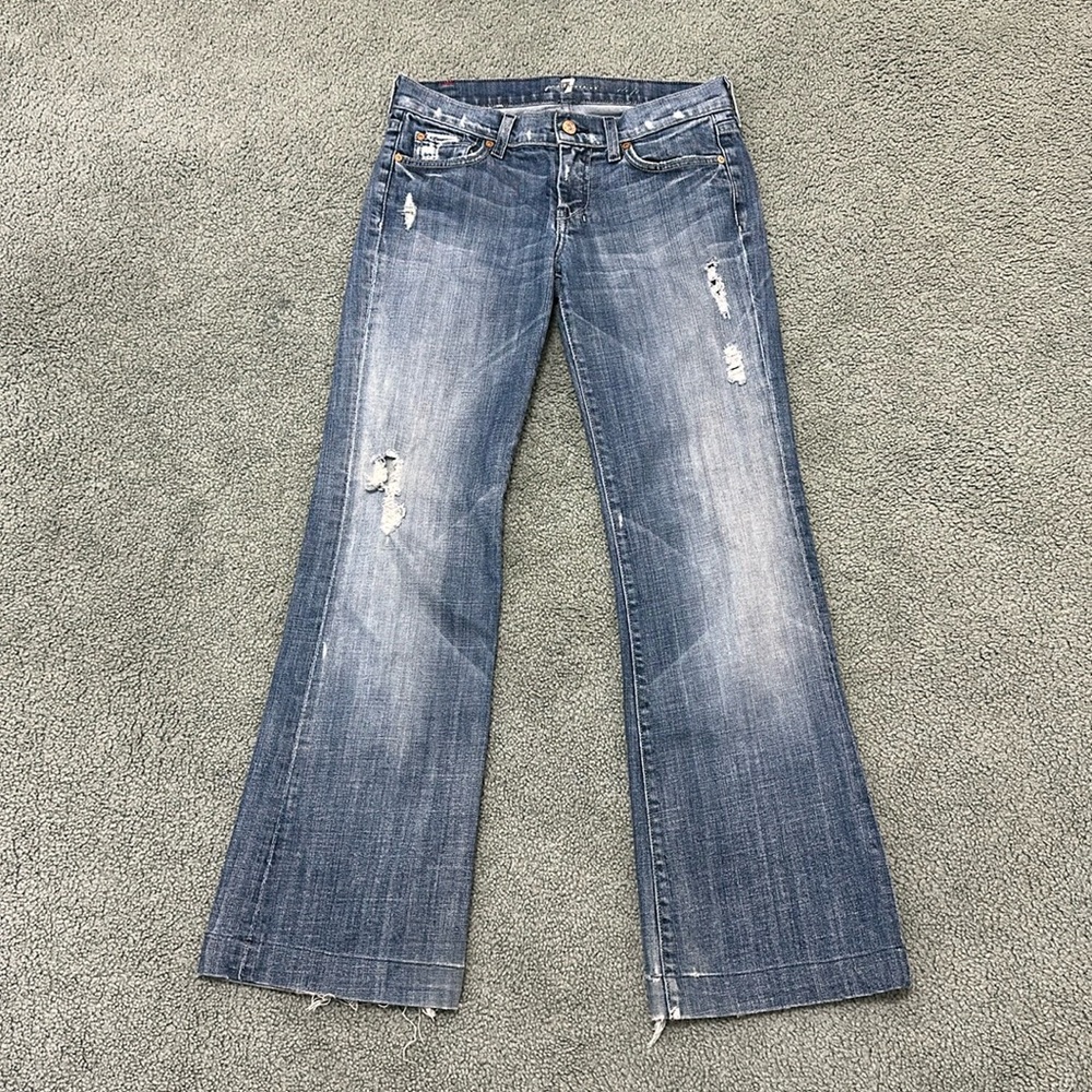 7 For All Mankind Blue Flare Jeans